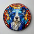 Border Collie Circular Glass Suncatcher Worktop Saver